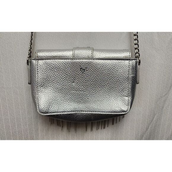 Justice Girls Silver Studded Crossbody Purse Bag With Adjustable Chain Strap - Picture 4 of 8